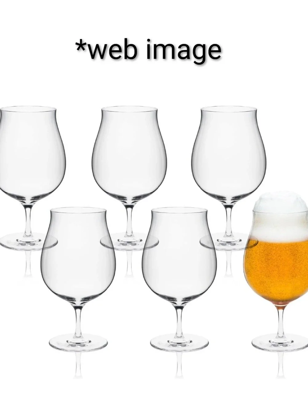 🍺{NEW IN BOX} SET OF 6 CRYSTALINE RONA BEER GLASSES 8 Oz